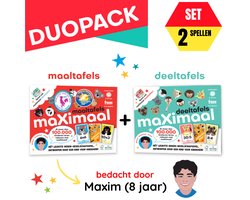 maXimaal Maaltafels + Deeltafels (keersommen + deelsommen) kaartspel | voordeelbundel | De tafels en delen wordt kinderspel | vanaf 6 jaar | Speelgoed van het jaar - bedacht door kind (8 jaar) - Al 100.000 kinderen leren rekenen met maXimaal