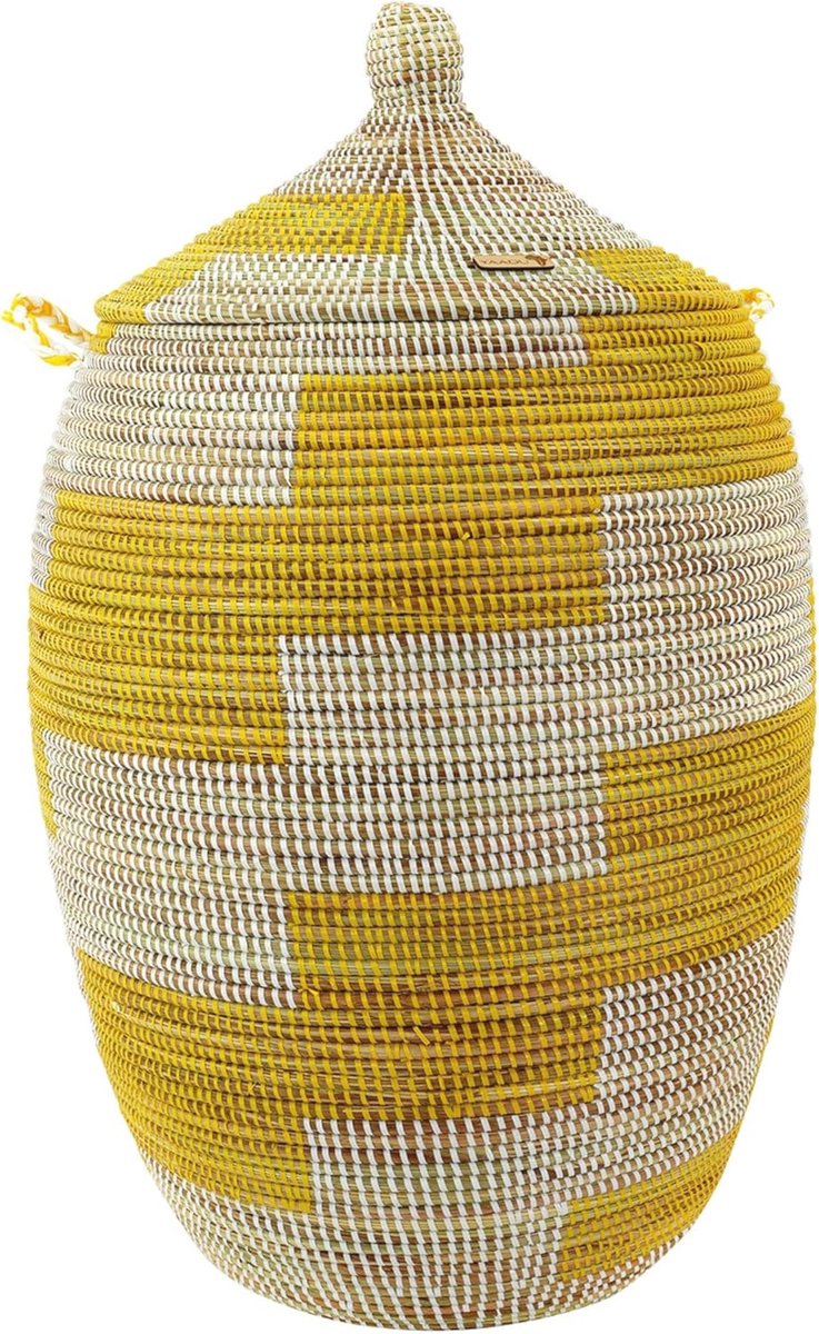 Goedkoopste XL Wasmand met Deksel 110L - Geweven Opbergmand voor Wasgoed, Speelgoed en Dekens, Handvat en Discreet Ontwerp