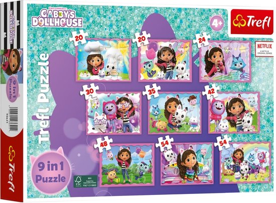 Trefl puzzel De Smurfen 4-in-1 - kleurrijke legpuzzel voor kinderen