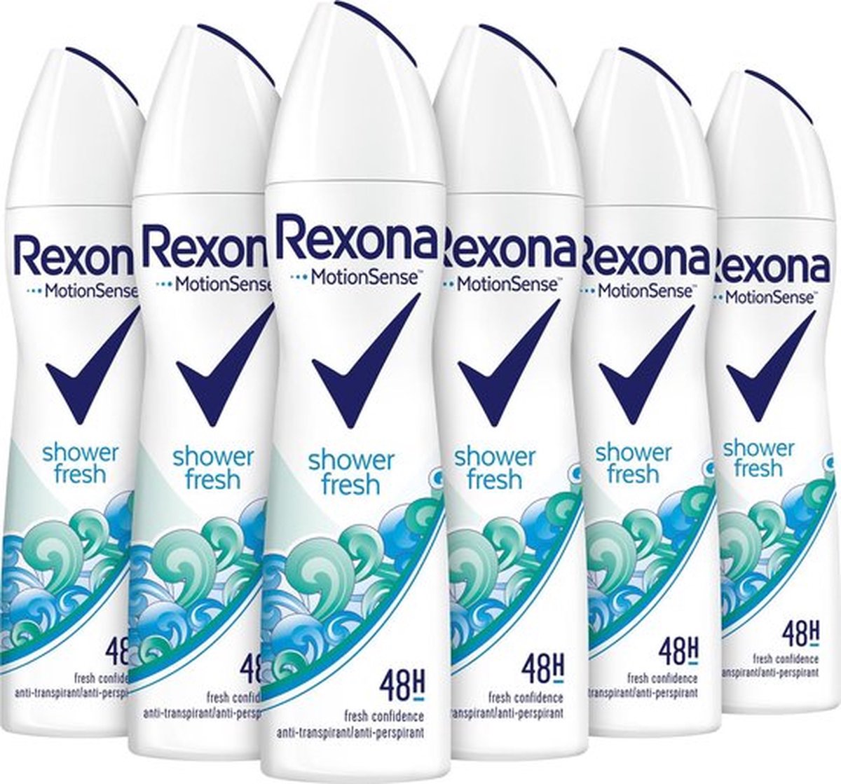 Goedkoopste Rexona Shower Fresh deo Spray - 6 x 150 ml