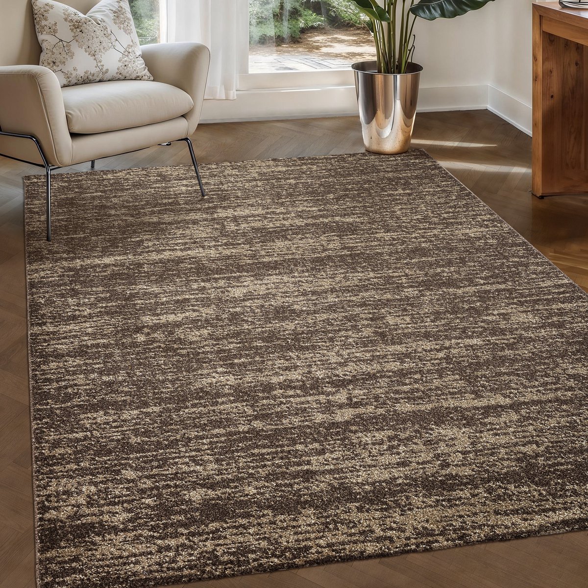 Muratap Relax Oslo - Laagpolig Effen Vloerkleed - Modern Tapijt - Bruin- 240x340 CM