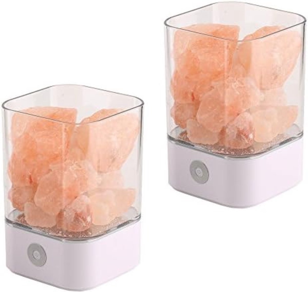 Lexium Store Lexium Zoutlamp - Zoutlamp Himalayazout - Zoutlampen - Zoutlamp Nachtlampje - Zout Lamp - Zoutlampje - 2 Stuks Wit, roze, roos