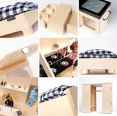 Poppenhuis accessoires, 6 stuks, poppenhuis accessoires, laptop, tablet