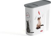 Curver Voedselcontainer Kat - 6L- 2,5KG - 28x12x28cm - Wit/Grijs