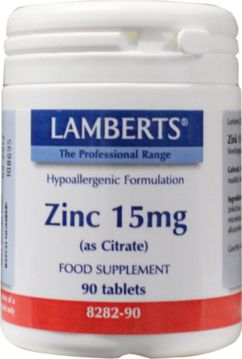 Goedkoopste Lamberts Zink citraat 15 mg