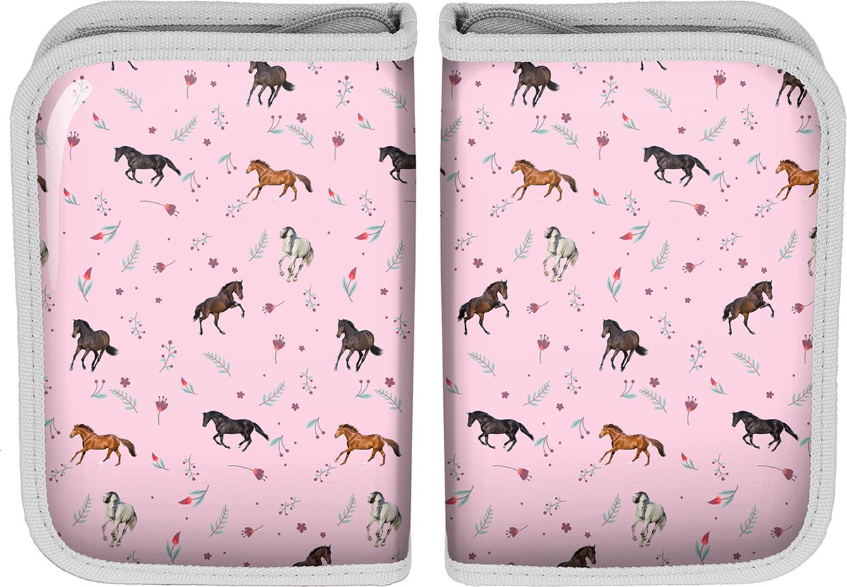 Animal Pictures Gevuld Etui Paardjes - 19.5 x 13.5 cm - 22 st. - Polyester