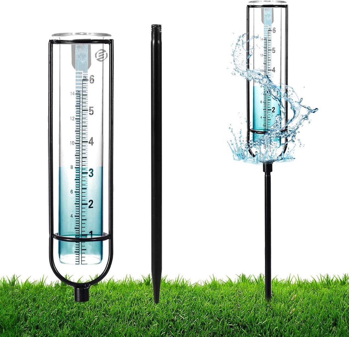 Equivera Regenmeter met Grondpen - Regenmeter - Regenmeter Tuin - Neerslagmeter - Outdoor - Voor tuin en gazon!