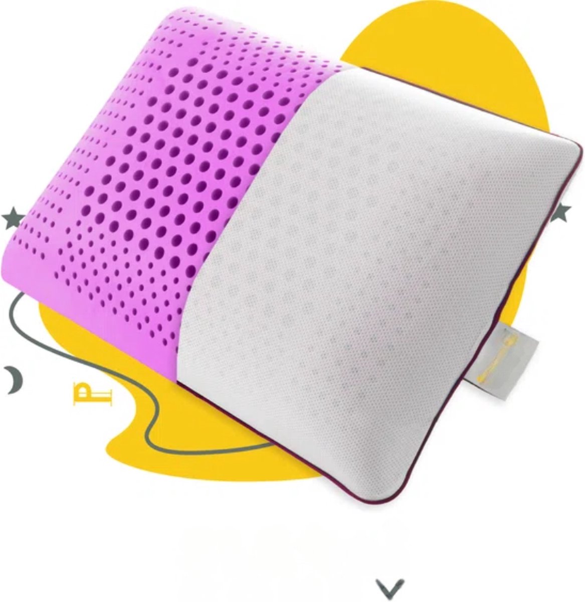 Aromatherapie Serie | Lavendel - Hoofdkussen - 30 dagen Proefslapen - Hoofdkussen Slaapkamer - Orthopedisch - Ergonomisch - Anti Slapeloosheid - Anti Nekklachten - Met Lavendel Kussenspray | 60x40x16 cm