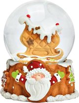Wurm - Boule à neige - Traîneau en pain d'épices - Socle avec Père Noël - Cadeau de Noël - Noël - Décoration de Noël - Ø 7 x 9cm - Polyrésine/verre