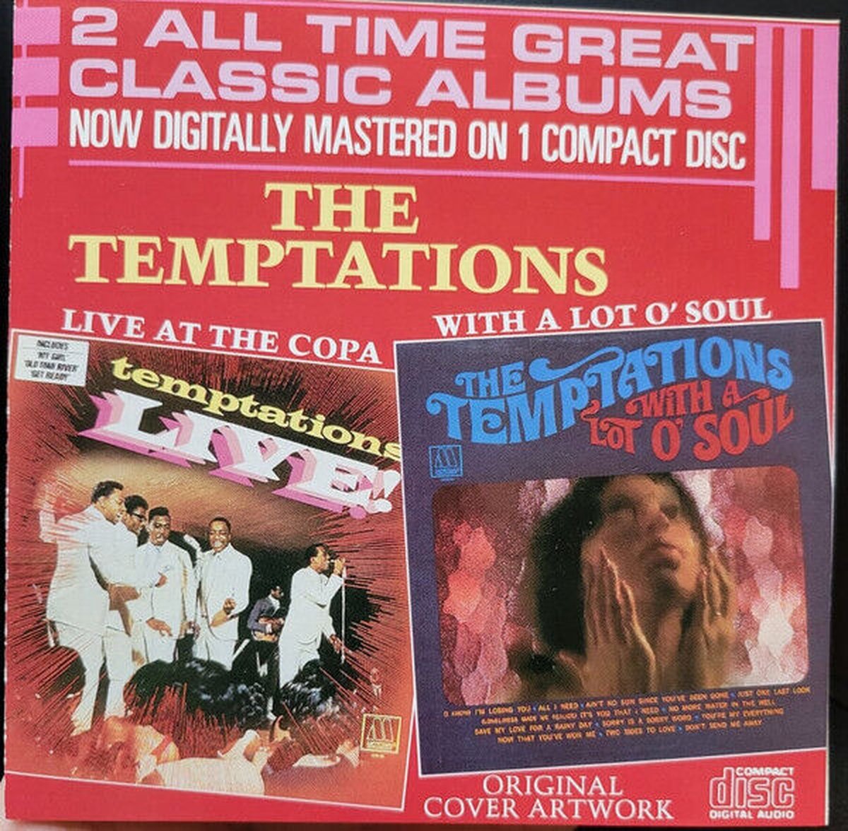 THE TEMPTATIONS - Live At The Copa / With A Lot O' Soul (CD)