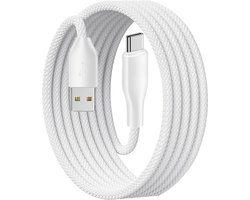 USB A naar USB C Kabel - 2 Meter - Nylon - Geschikt voor Android Auto en Apple CarPlay ( iPhone 15 en iPhone 16 )