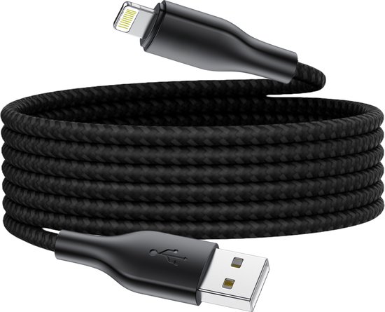 USB naar Lightning kabel 3 Meter - Geschikt voor Apple iPhone en iPad - Oplader Kabel