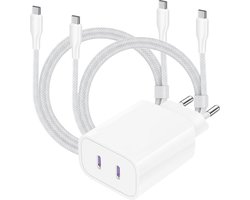 Oplaadsetje geschikt voor Samsung - Oplader met 3 meter lange usb-c Kabels - Snellader
