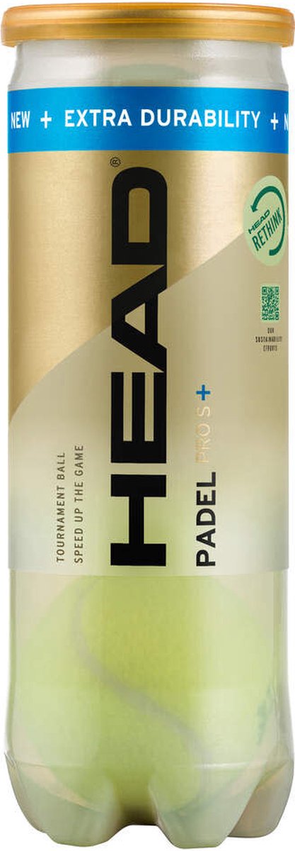 Head Padel Pro S+ padelballen padel 1 blik 3 ballen Geel