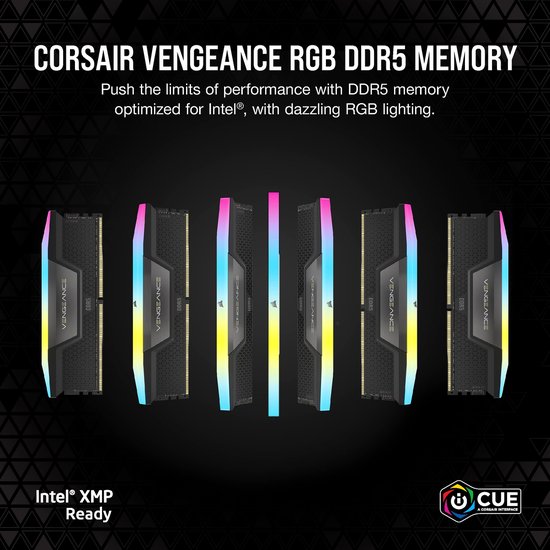 Corsair Vengeance RGB DDR5 RAM 32GB - 5200MHz - CL40 - voor Intel
