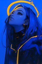 Anime Poster | Fille Affiche | Halo Poster | Affiche Manga | Affiche artistique | Fantasy Affiche | Affiche cool | 51x71cm | MT | Décoration murale | Affiche murale | Convient pour l'encadrement