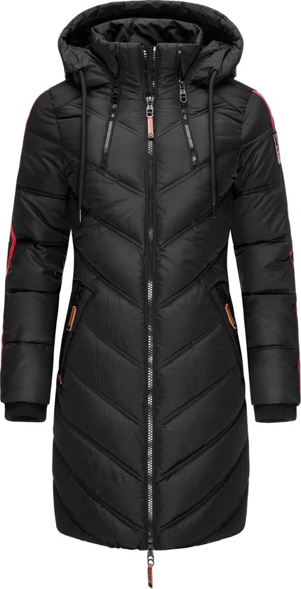 Marikoo Armasa - Veste d'hiver confortable et coupe-vent Femme - Adulte - À capuche - noir - XXL
