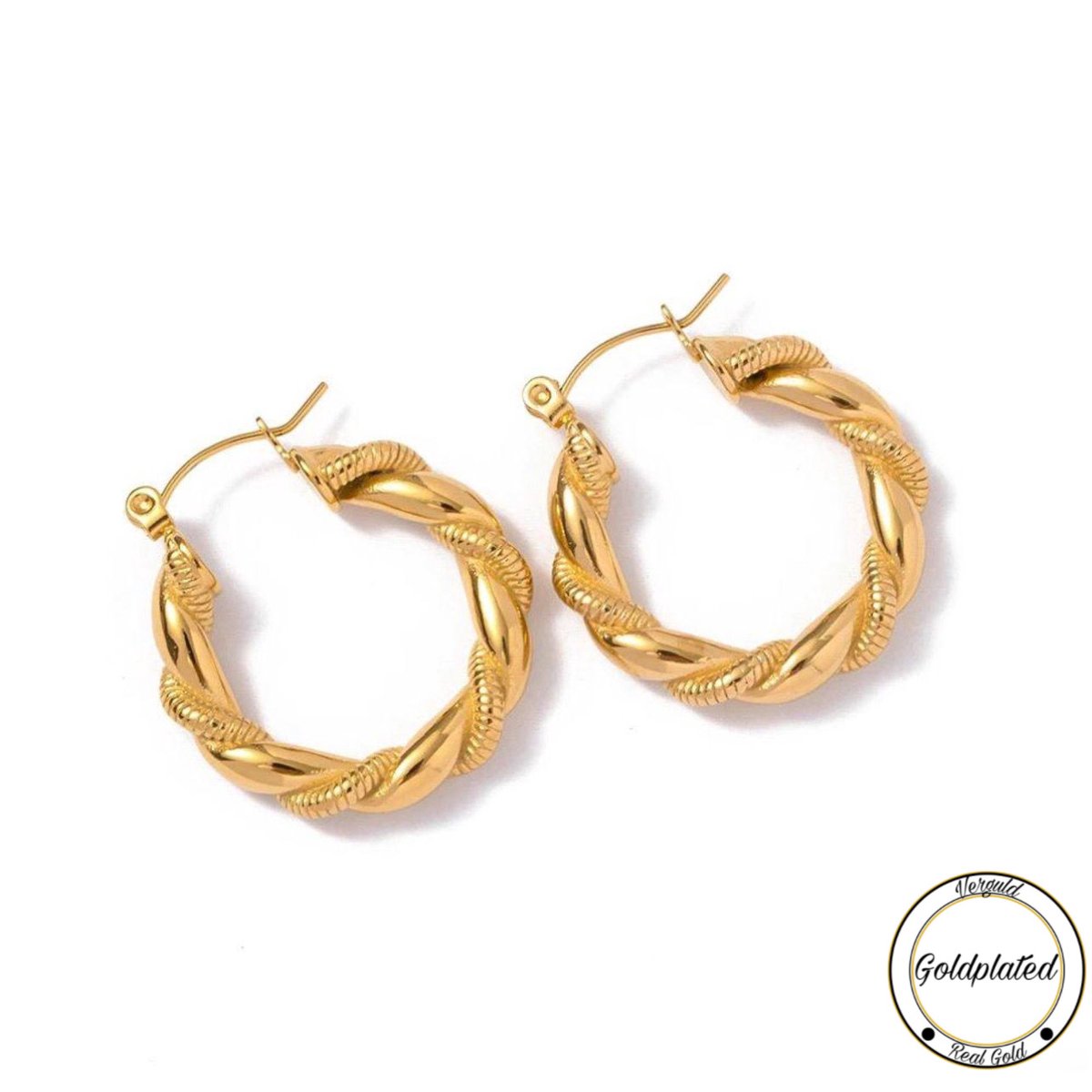 Soraro Gevlochten Dames Oorbel | Dames Oorbel Gedraaid | Goldplated | Roestvrij Staal Met Goldplated | Cadeau Voor Haar | Cadeau | Dames Sieraden