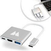Bol.com Allsa Usb C Naar Hdmi Adapter - 4K 30Hz - Usb A en Usb c opladen - 3 in 1 Hub - Type C naar Hdmi Usb 3.0 & type-c Fast C... aanbieding