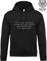 Je ne suis pas toujours impoli et sarcastique, parfois je dors | Sweat à capuche Fun | drôle à capuche | Taille XL
