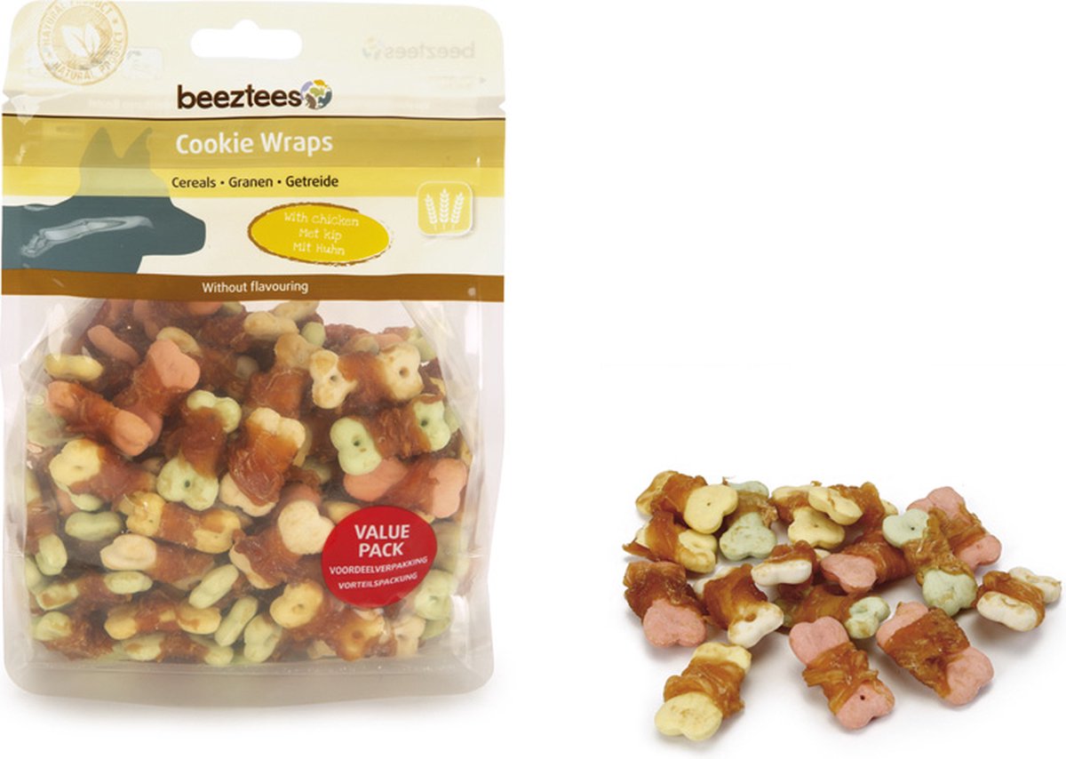 Beeztees Cookie wraps - Hondensnack - Kip - 400 gram