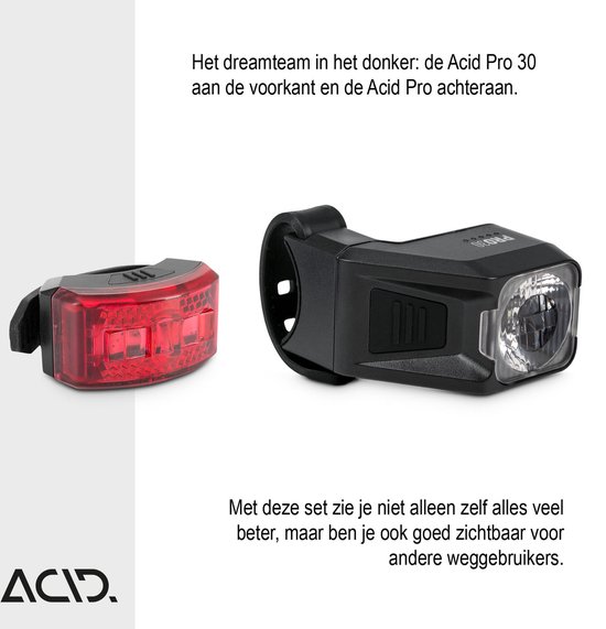 ACID Verlichtingsset PRO 30 USB StVZO - Spatbestendig - Kunststof - Zwart — afbeelding 3