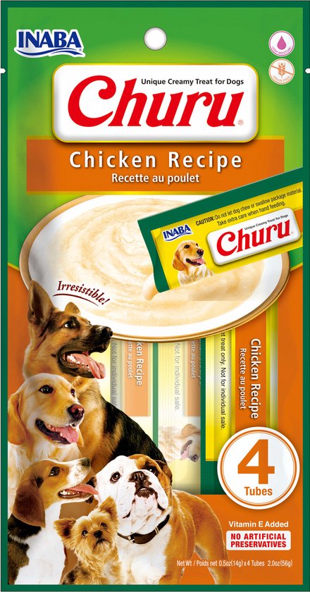 Inaba Churu Dog Chicken Recipe - Hondensnacks - 4x14 g
