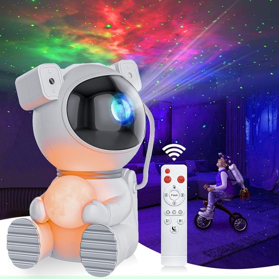 Mobstore - Astronaut Sterren Projector - NIEUW 2 in 1 model - Sterrenhemel Projector - Sterrenlamp - Galaxy Projector - Afstandsbediening - Schoencadeatjes Sinterklaas - 15+ kleurcombinaties - Maanlamp nachtlampje