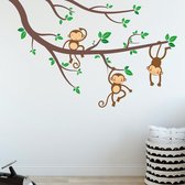 Muursticker arbre avec des singes