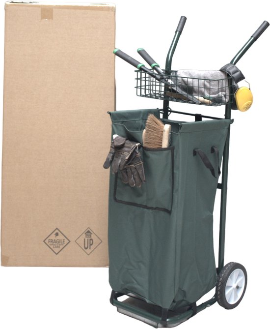 RedTools - SALE - Tuinafval verzamelaar - Tuinkar voor snoei en bladafval - Tuinhandkar met duurzame Zakhouder - Trolley - Tuinwagen - Licht van Gewicht, Sterk in gebruik - Superhandig