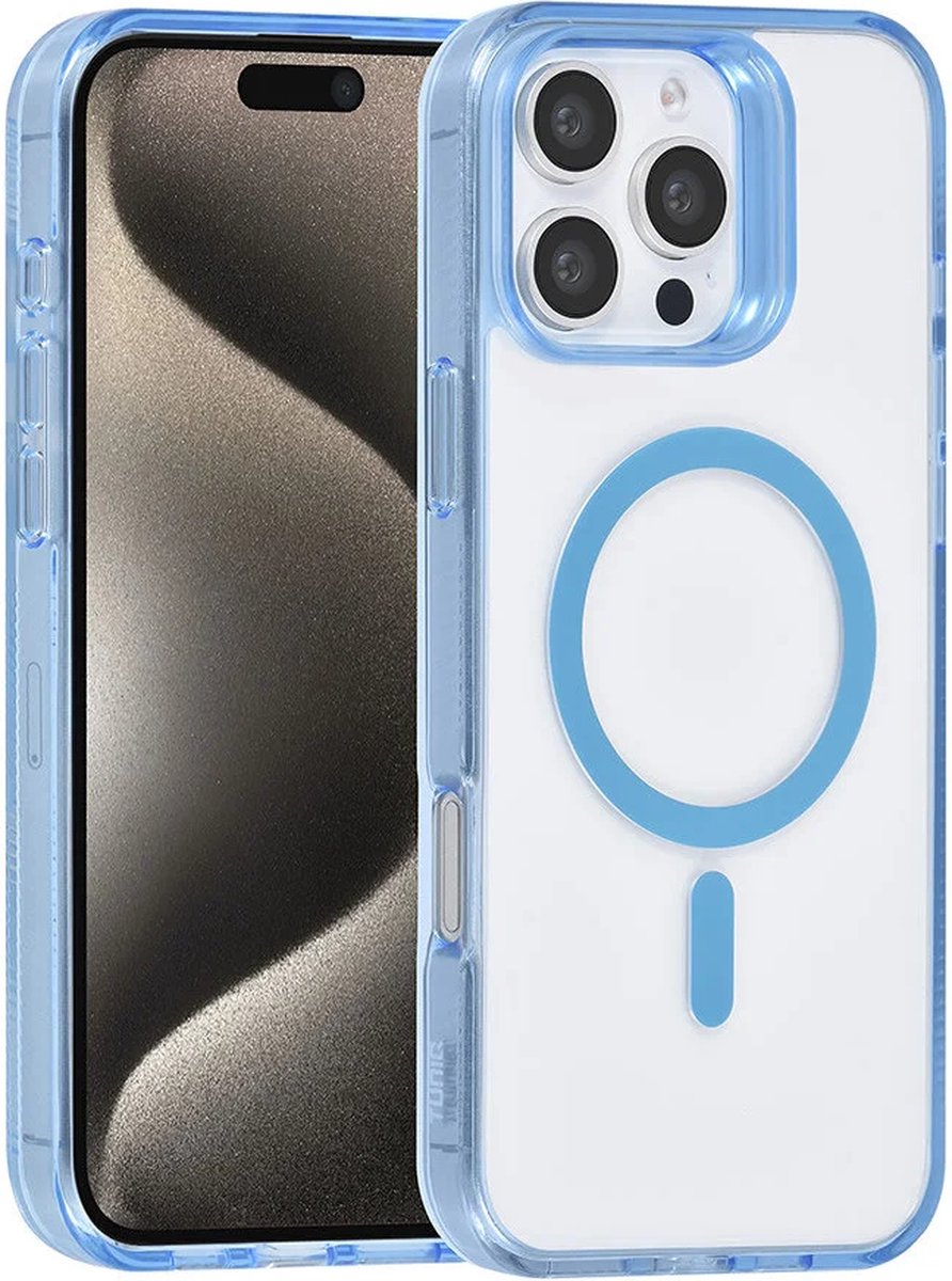 Back cover case - Magsafe silicone Hoesje Geschikt voor: iPhone 16 Pro Max - Blauw