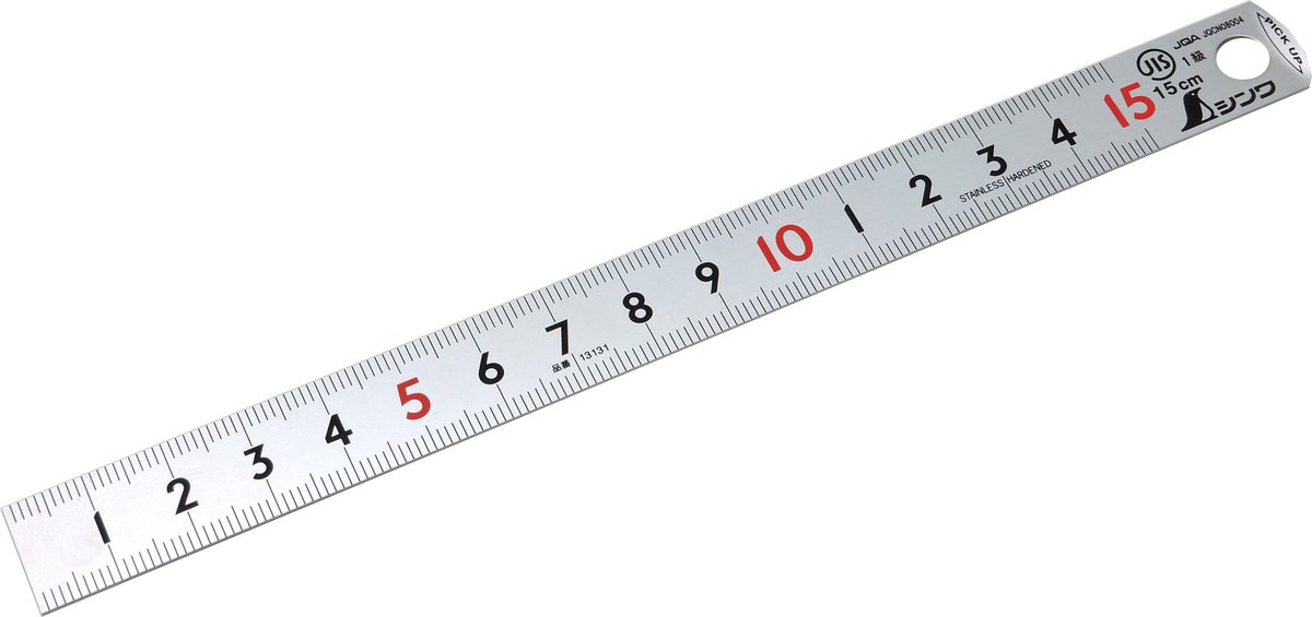 Shinwa 13131 roestvrijstalen liniaal 15 cm – met pick-up