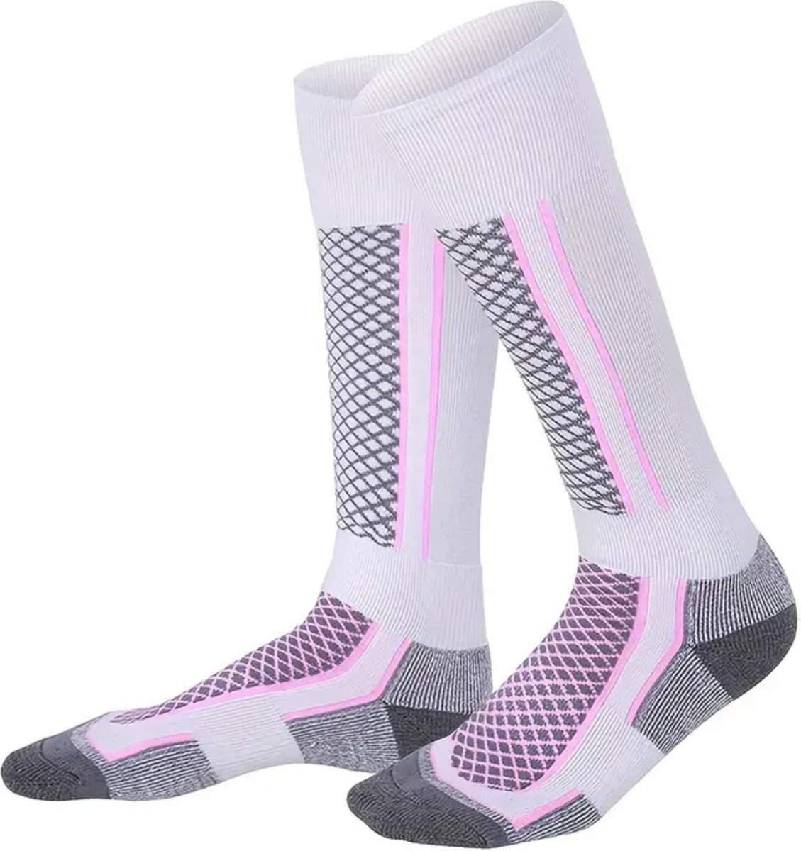 Livano Skisokken Dames Ski Sokken Warme Sokken Lange Huissokken Thermo Compressie – 33-40 Roze