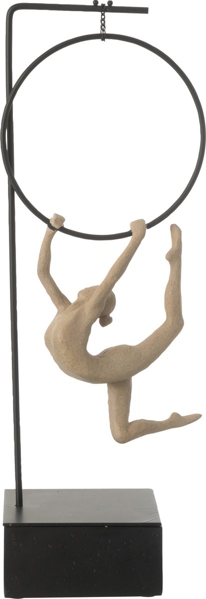 decoratie Gymnaste Hoepel Alpha - polyresin - beige/zwart