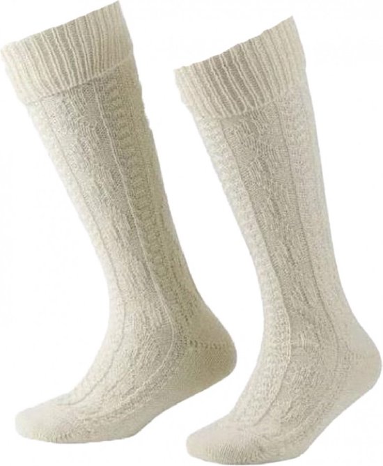 New Age Devi - Oktoberfest - witte tiroler kostuumkousen - Lederhose sokken voor heren - overkniekousen - maat 4346