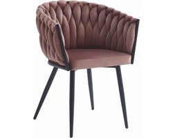 ORION Stoel Donkerroze – Tijdloos Design met Stijlvolle Stiknaden, Ergonomisch en Duurzaam, Geschikt voor Woonkamer, Eetkamer of Wachtkamer, Max. 110 kg