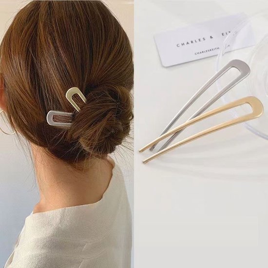 Haarpin U-vorm -Haar Pin - Hairpin Bruid Goud -2 Stuck - L 11cm
