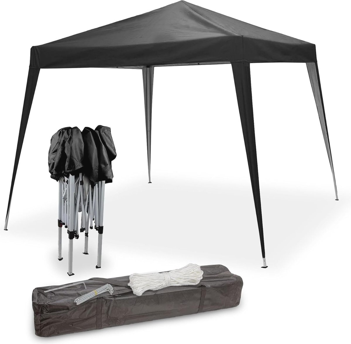 Vouwpaviljoen Partytent Pop-up Tent 3x3m en 2,4x2,4m - Zwart Tuinfeest en Buitenfeest