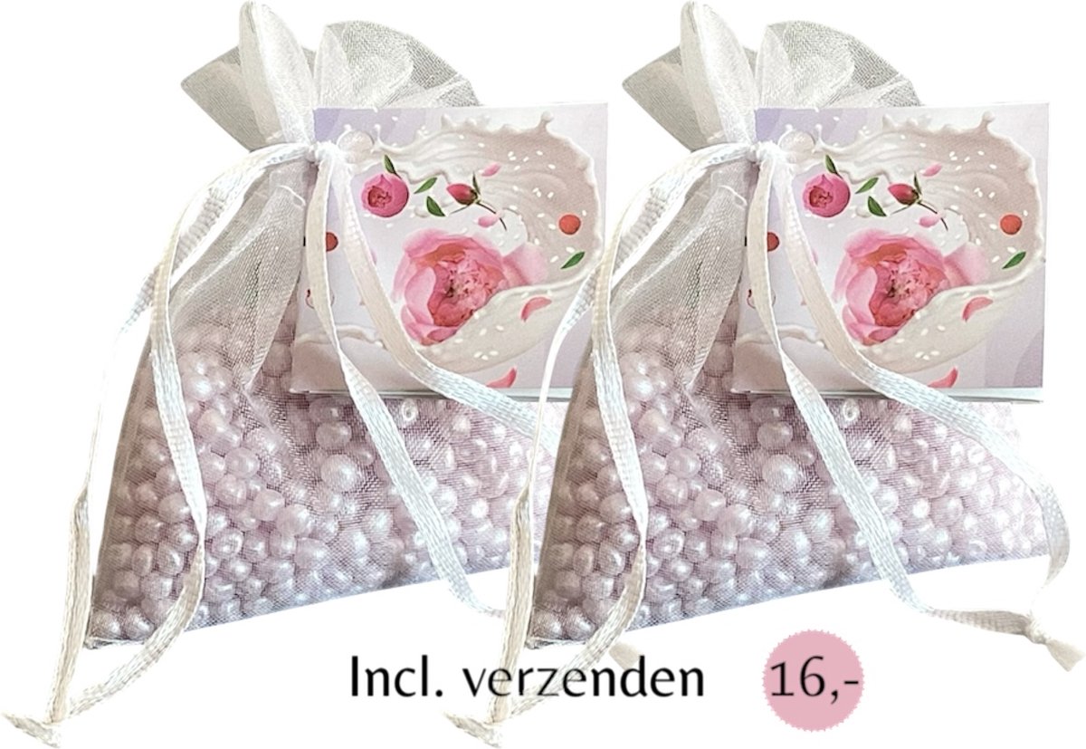 Geurparels 2x 'Boles d'olor RiceMilk & Peony' - Inclusief verzenden - Pioenroos - Geurkorrels - Geurzakje - Geurbuiltjes - Geurbuiltje - Geurverfrisser - Luchtverfrisser - Verfrisser - Parfum - Frisse geur - Kledingkast - Kleding - Kast - Lila