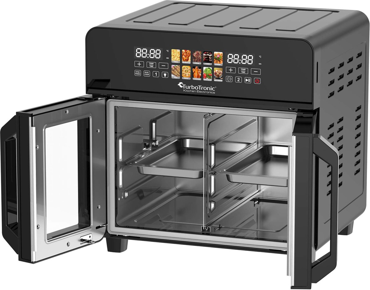 Afbeelding 3 van TurboTronic AFO240 Digitale Airfryer en Oven - 23 Liter - Zwart