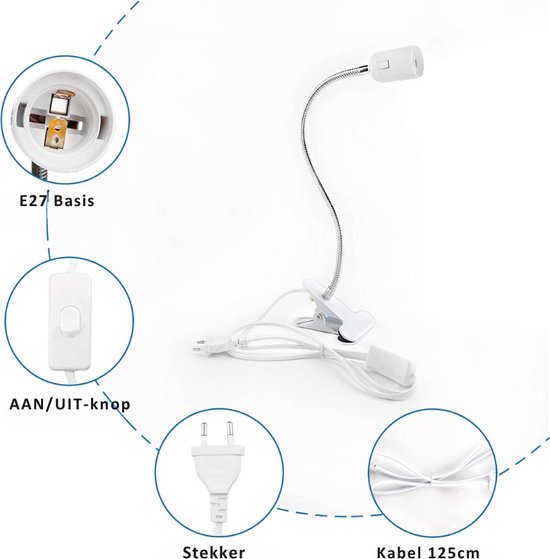 Fitting Hanglamp | Met snoer en plafondkap | Zilver en Zwart