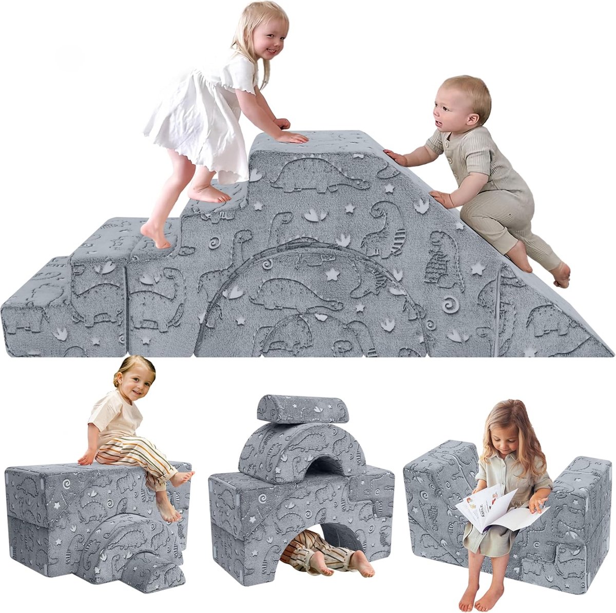 Goodivery ® Veelzijdige Kindersofa voor Klimmen, Kruipen en Creatief Spelen met Glijbaan en Traptreden