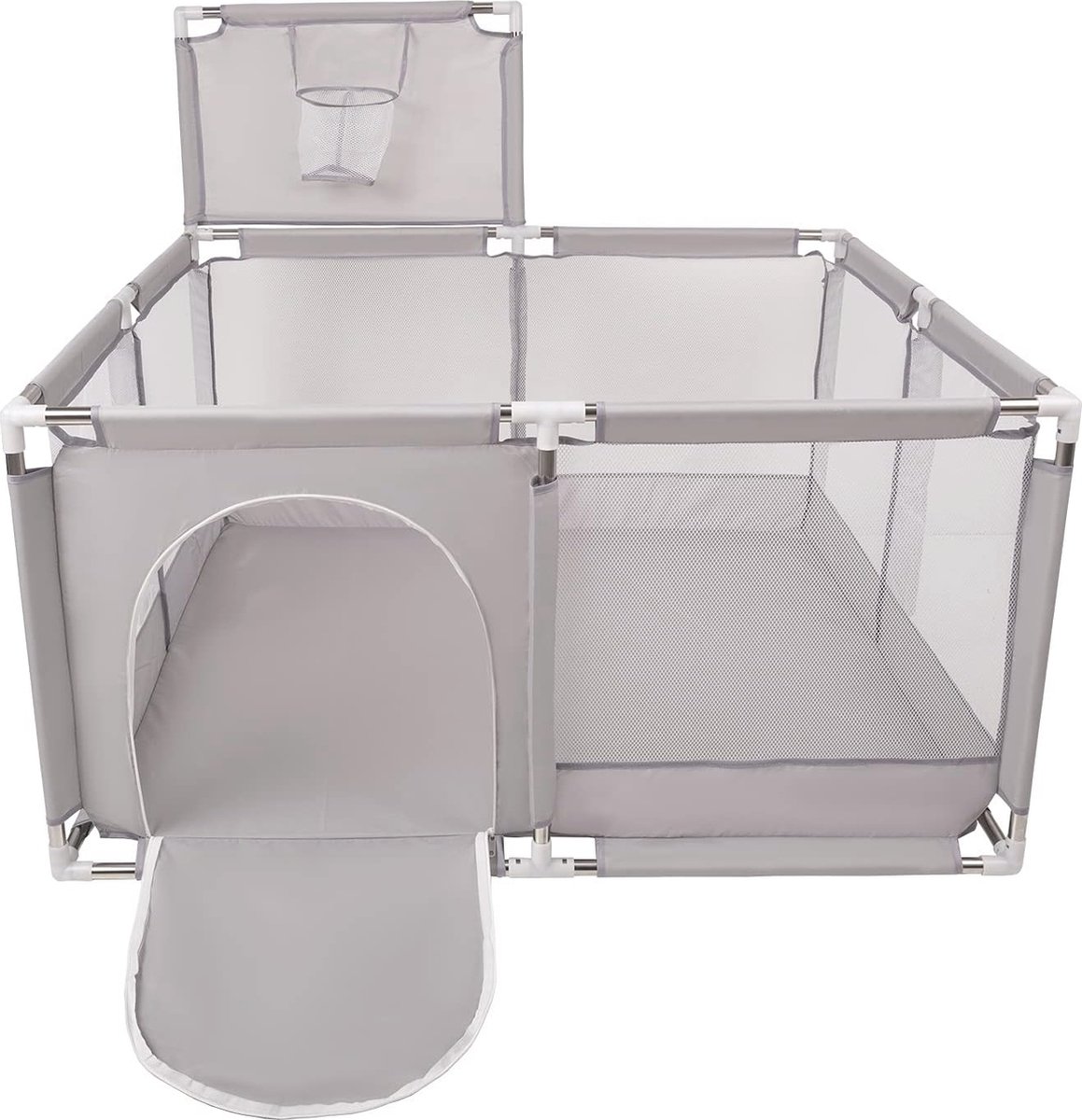 Goedkoopste Vierkante Babybox grijs - Draagbaar, Veilig en Ruim, Perfect voor Kinderen