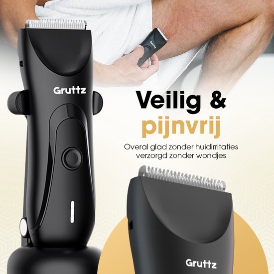 Gruttz Bodygroomer Mannen v3 - Body Trimmer - Gemaakt voor Schaamstreek - Inclusief Travelbag