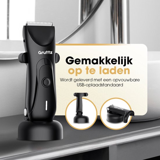 Gruttz Bodygroomer Mannen v3 - Body Trimmer - Gemaakt voor Schaamstreek - Inclusief Travelbag