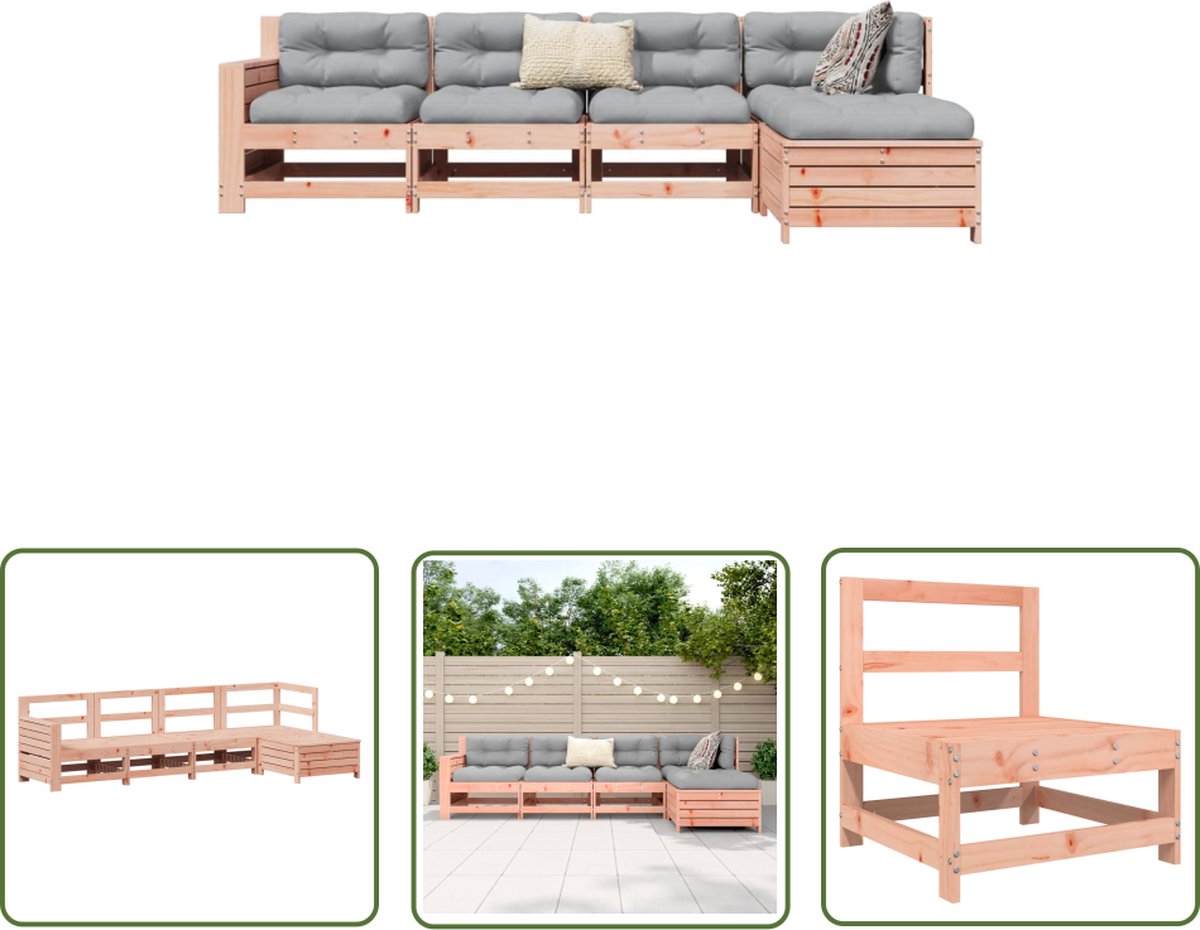Massief douglas vurenhout loungeset voor buiten - The Living Store.