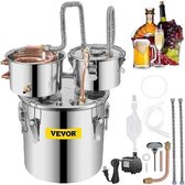 Bol.com Vevor - Waterdestilleerder - Alcohol Water Distiller - DIY Moonshine Apparatuur - Roestvrij Staal - Brouwmachine voor Wh... aanbieding