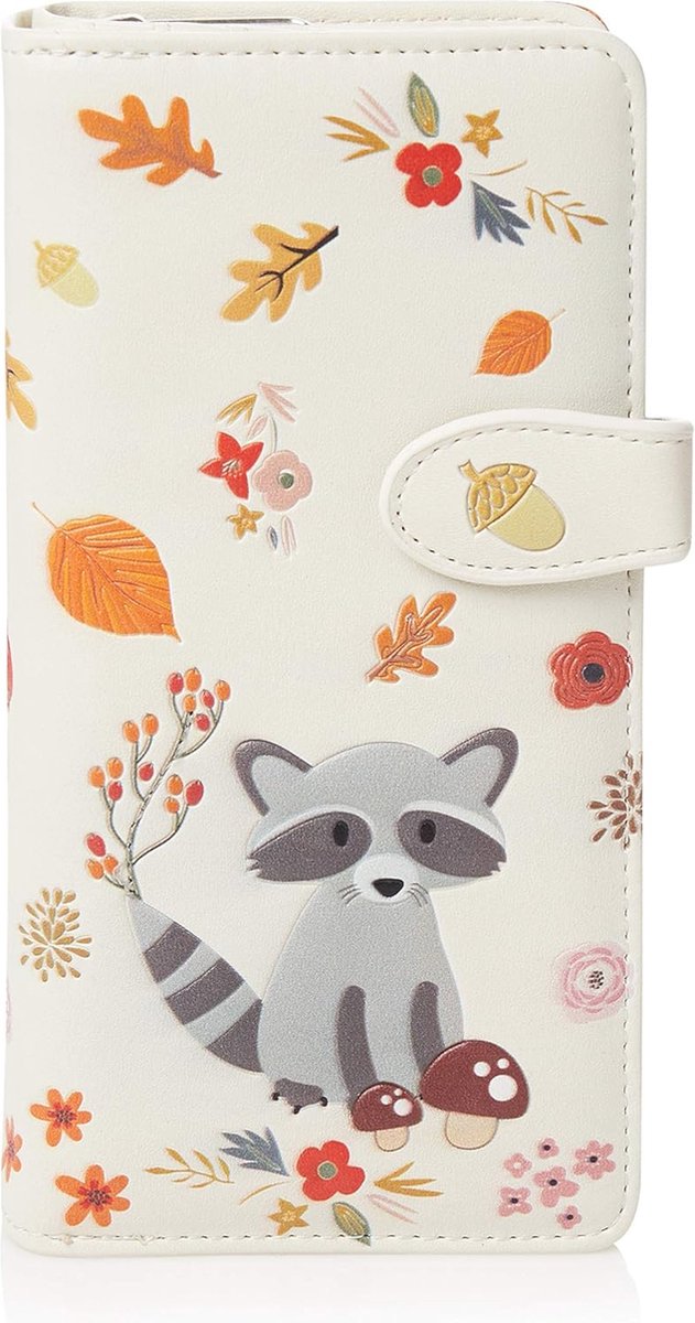 Multicolore Bifold Portemonnee voor Dames en Meisjes - Wasbeer Design