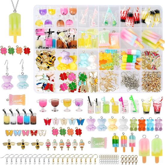 SUNNYCLUE 1 doos DIY 10 paar emaille bloemoorbellen set voor het maken van hangers van legering emaille bedels met glazen kralen en oorbelhaken voor vrouwen SUNNYCLUE 1 doos DIY 10 paar emaille bloemoorbellen set voor het maken van hangers van legering emaille bedels met glazen kralen en oorbelhaken voor vrouwen