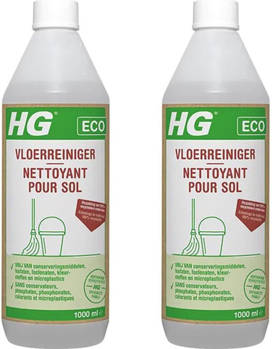 HG Eco Vloerreiniger 2-pack met KD spons